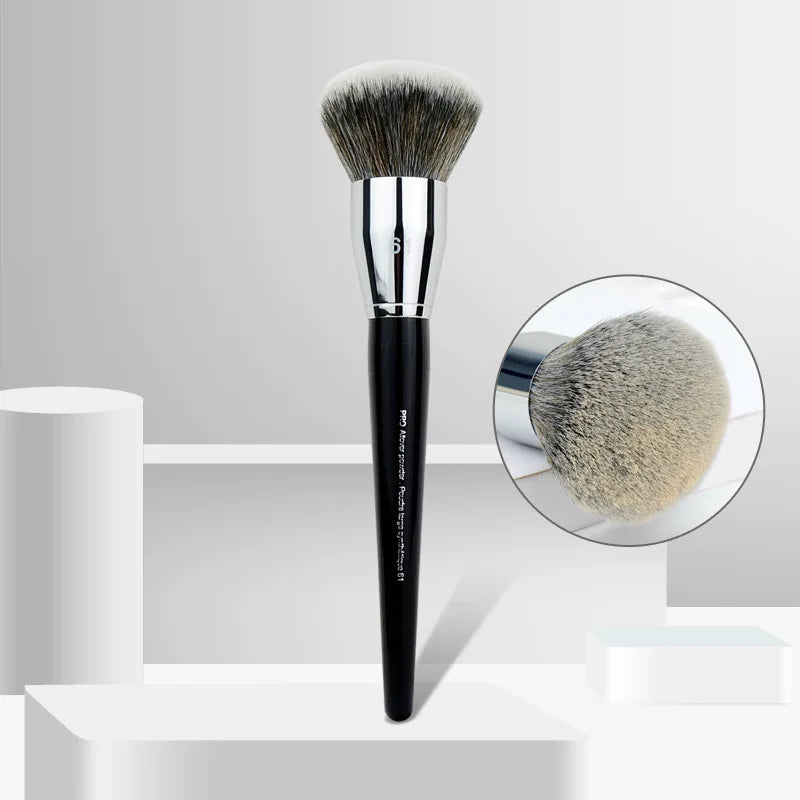 Professional Black Long Wood Handle Dense Synthetic Hair No.61 Large Dome Shaped Allover Powder Brush Makeup Tool Quake Default Title