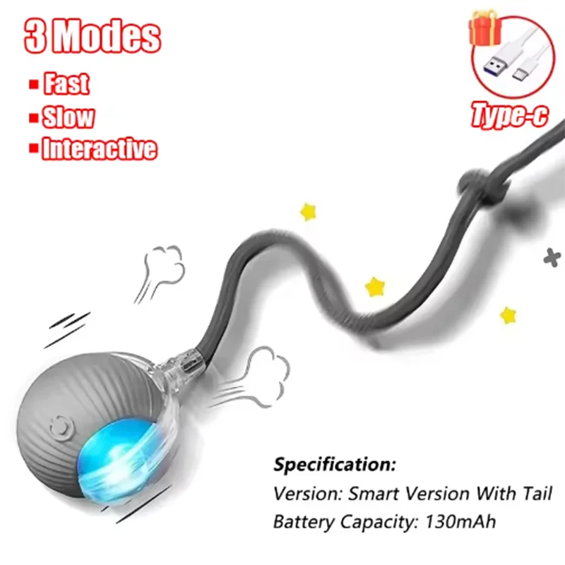 Intelligent Interactive Cat Ball Long-lasting and Durable Easy To Clean Intelligent Obstacle Avoidance Pet Dog Toys Quake