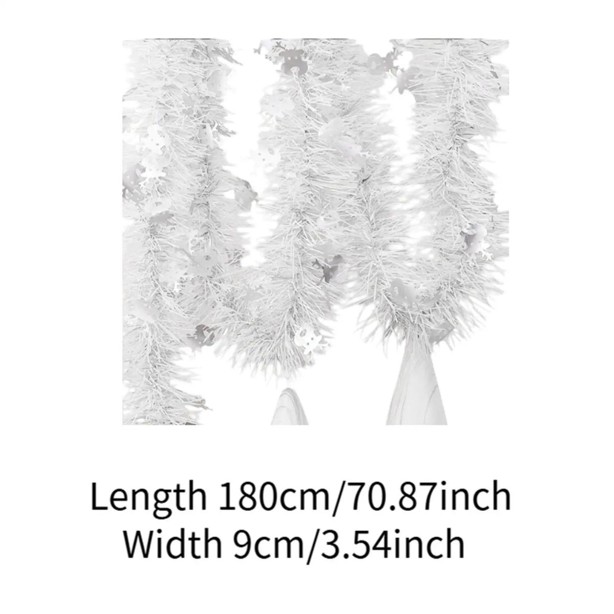Christmas Tinsel Garland Silver Sparkly Xmas Garland Metallic Twist Garland for Staircase Fall Decoration Engagement Ceiling Quake