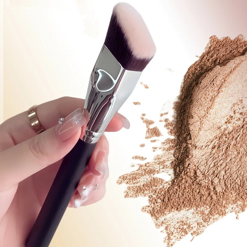 1Pcs Beveled Flat Head Foundation Make-up Makeup Brush Trapezoidal Contour Brush Fitting Novice Professional Makeup Tools Quake