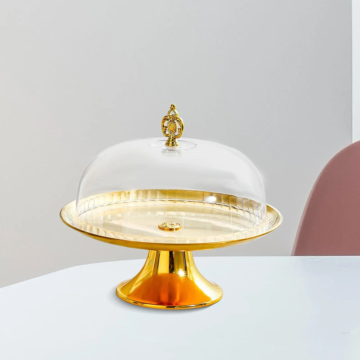 Cake Stand Decorative Multiuse Pedestal Covered Serving Platter with Dome for Muffins Holiday Treat Cupcakes Pastries Restaurant Quake