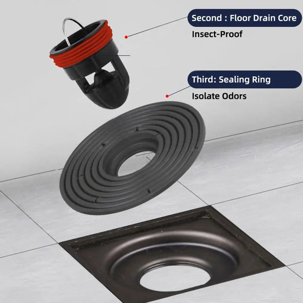 1Pcs Bathroom Floor Floor Drain Core Odor And Insect Proof Large Size Sewer Cover Can Be Cut 138mm Sewer Rapid Drainage Quake