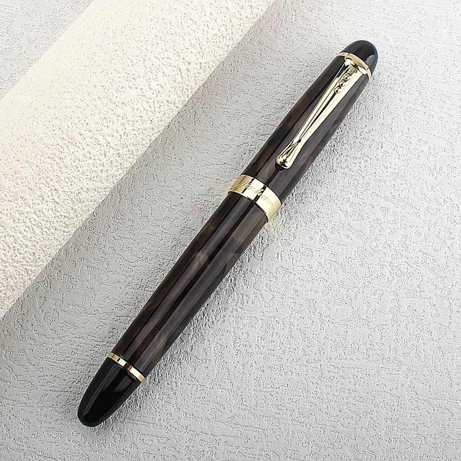 Jinhao 450 Metal Fountain Pen EF/F/M/Bent Nib Golden Trim with Converter Writing Pen PK 20 Quake 450-2 M 0.7MM