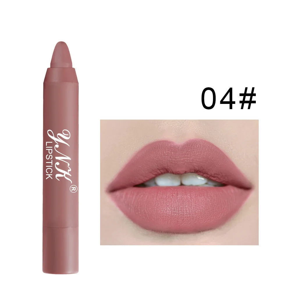 1PC Pink Series Velvet Matte Lipstick Pen Waterproof Long Lasting Red Lipstick Makeup Lip Tint Pen Cosmetic Makeup Quake 04