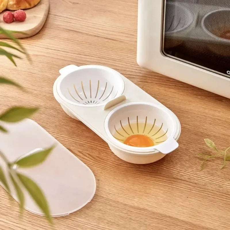 1pc Multi Functional Egg Boiler Household Water Boiling Kitchen Microwave Oven High Temperature Resistant Appliance Quake