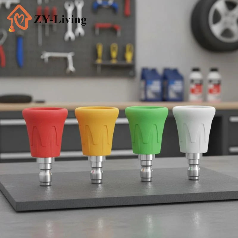 Quick Connect Stainless Steel Car Washer Sector Sprayer Nozzle Tips With Soft Rubber Sleeve High Pressure Wash Nozzles Quake