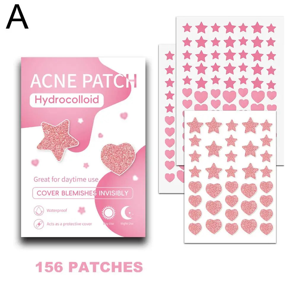Cute Colorful Stars Pimple Patches Acne Patch For Zits And Blemishes, Invisible Spot Stickers For Face And Skin Protection Tool Quake A-156pcs