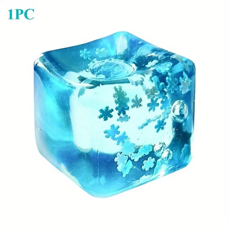 Squishy Maltose Cubes Fidget Toy Super Soft Transparent Star Squeeze Toy Ocean Sensory Anti-stress Toy for Friend Christmas Gift Quake 1pc B