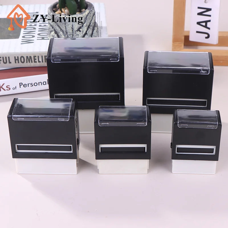 1Pcs Black Rectangular Self-Inking Stamp Case For DIY Custom Stamp Quake