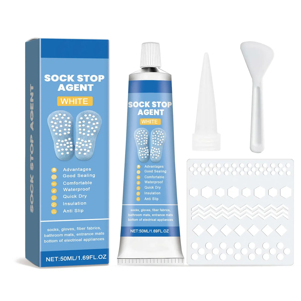 Sock Stop Glue Carpet Non-Slip Adhesive Floor Mats Anti Slip Silicone Heel Protector Outsole Foot Pads Waterproof Sock Stopper Quake 1 set Boxed
