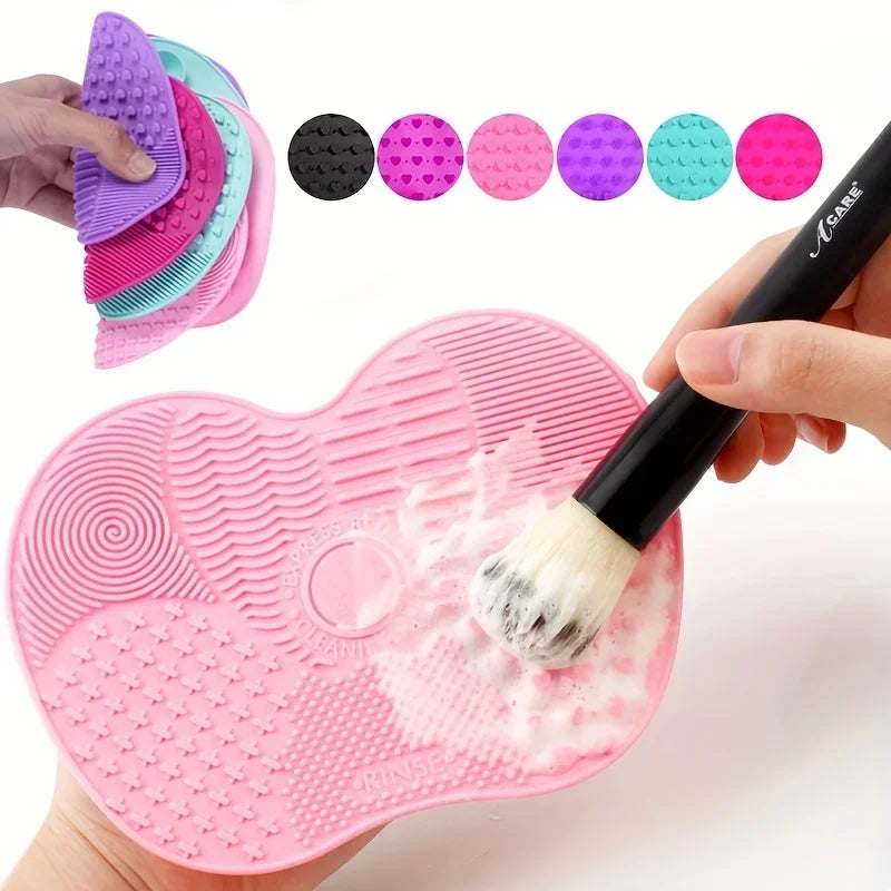 Makeup 1Pc Cup Brush Cleaner Silicone Apple-Shaped Pad With Suction For Effective Cosmetic Tool Cleaning Quake