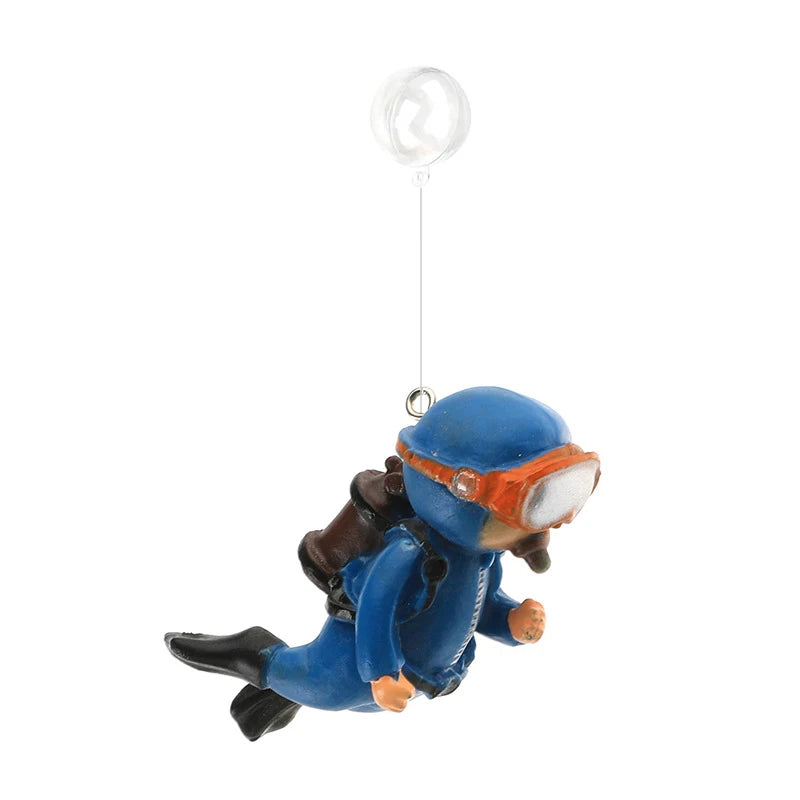 Floating Diver Aquarium Ornament - Realistic Submarine Diver Decoration for Fish Tank, Adds Fun & Style to Your Aquatic Setup Quake Diver - Blue