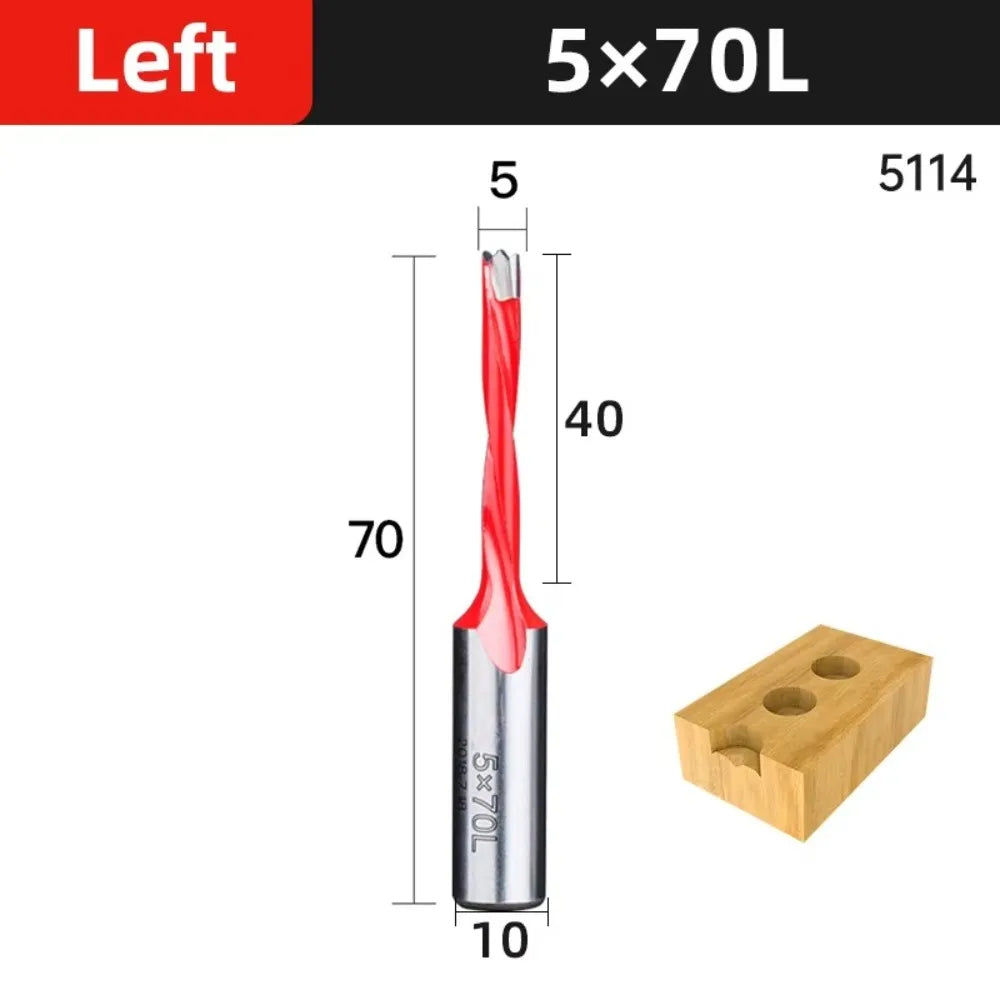 New 2 Flute Drill Bits Left/Right Carbide Row Drill 10mm Shank Woodworking Tools Wood Alloy Quake 5114