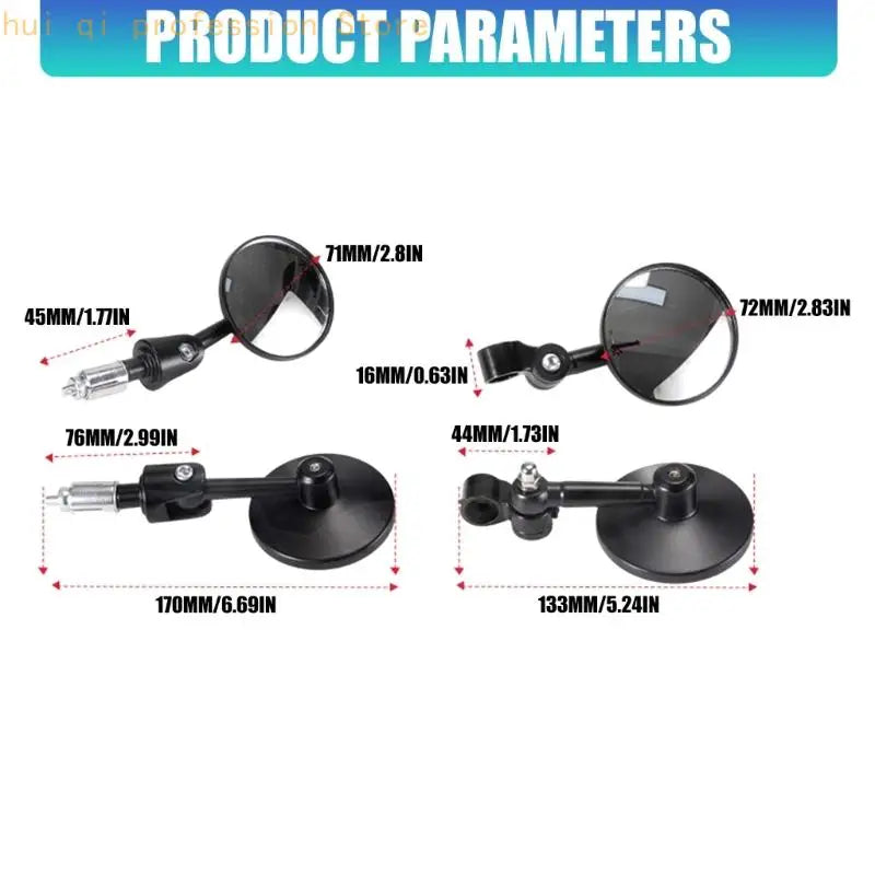 Retro Foldable Motorcycle Handlebar Mirror Aluminum Rear View Mirror H8WE Quake