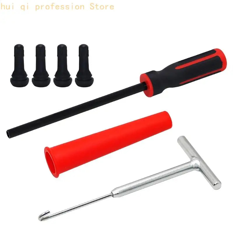 Manual Tire Valves Stem Repair Set with Metal Puller Gear for Garage Service H8WE Quake E. CN