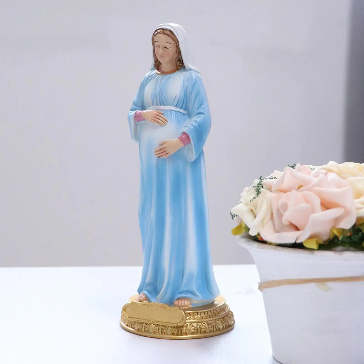 Virgin Mary Statue Figure Interior Decoration Handmade Catholic Our Lady Quake