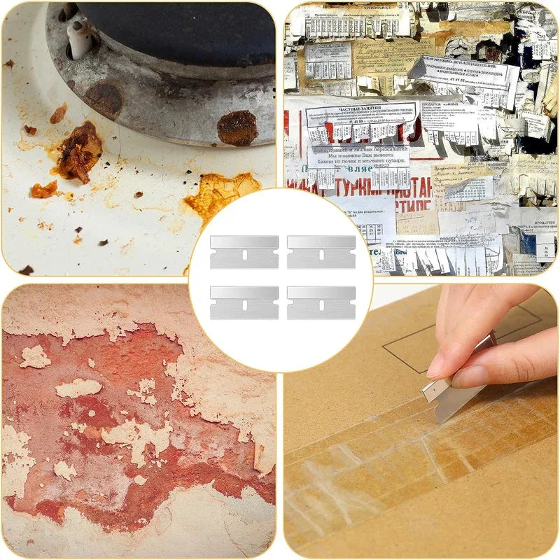Decals Window Glass Razor Scraper Blades 20Pcs Plastic Scraper Replacement for Car Sticker Remover Clean Scraper Glue Remover Quake