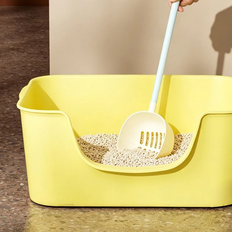Long Handle Large Cat Litter Scoop with Filter Holes Durable Kitty Poop Shovel for Cat Litter Box Daily Pet Cleaning Use Quake