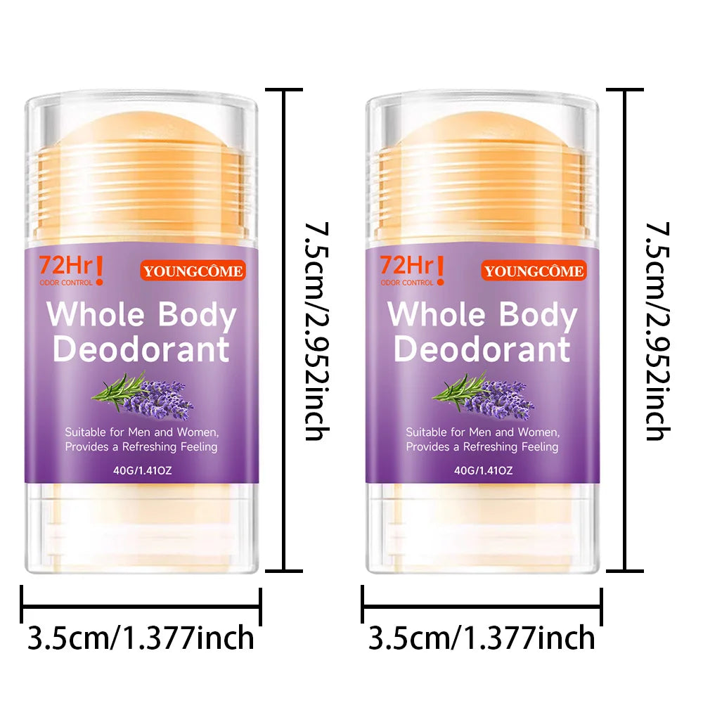 Whole Body Deodorant Stick Anti Sweating Keep Drying Lasting Fragrance Remove Armpit Odor Underarm Refresh Sticks Quake 2pcs