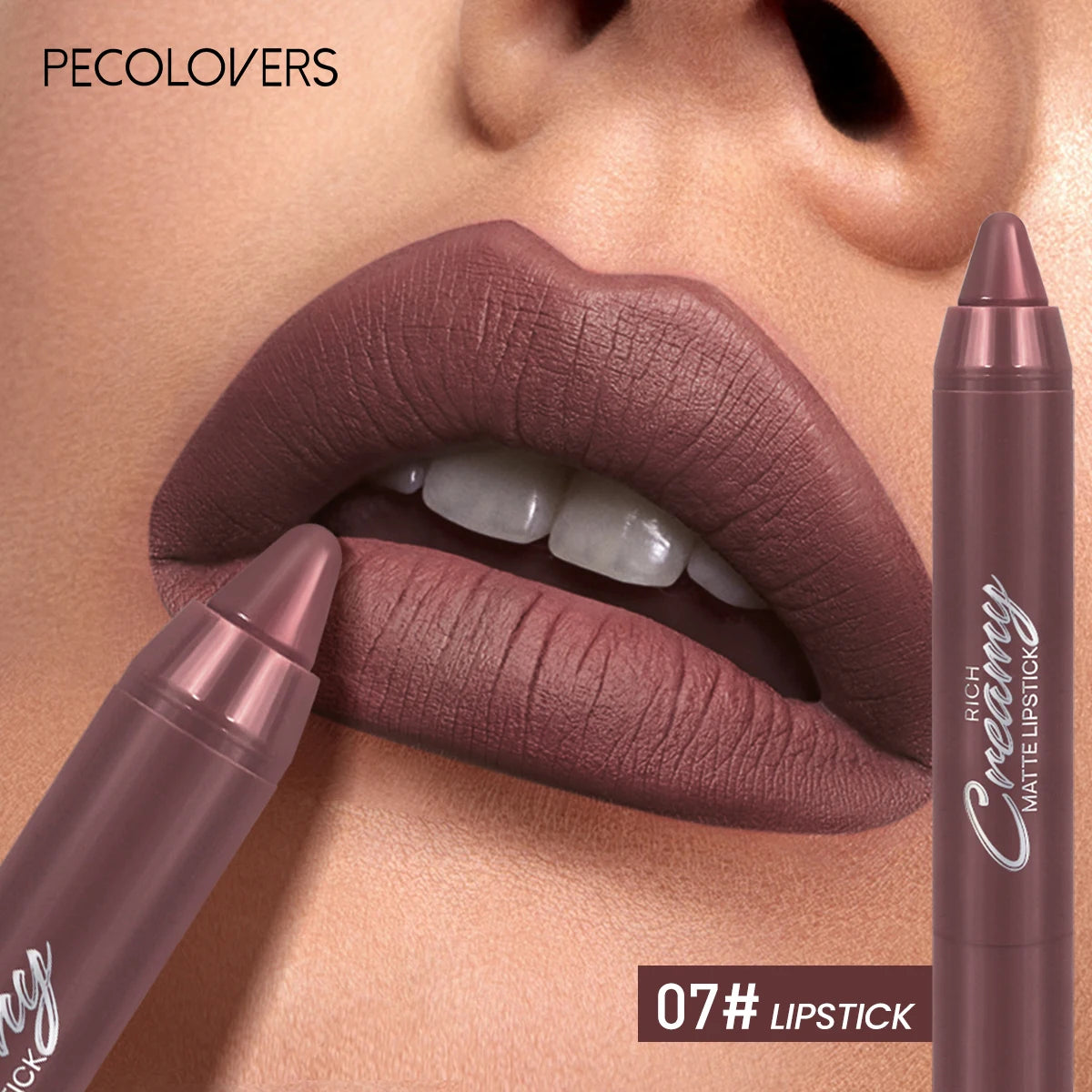 Multiple Colors Matte Lip Liner, Use As Lip Liner and Lipstick, Easy To Accurately Apply, Waterproof Long-lasting Non-stick Quake 07