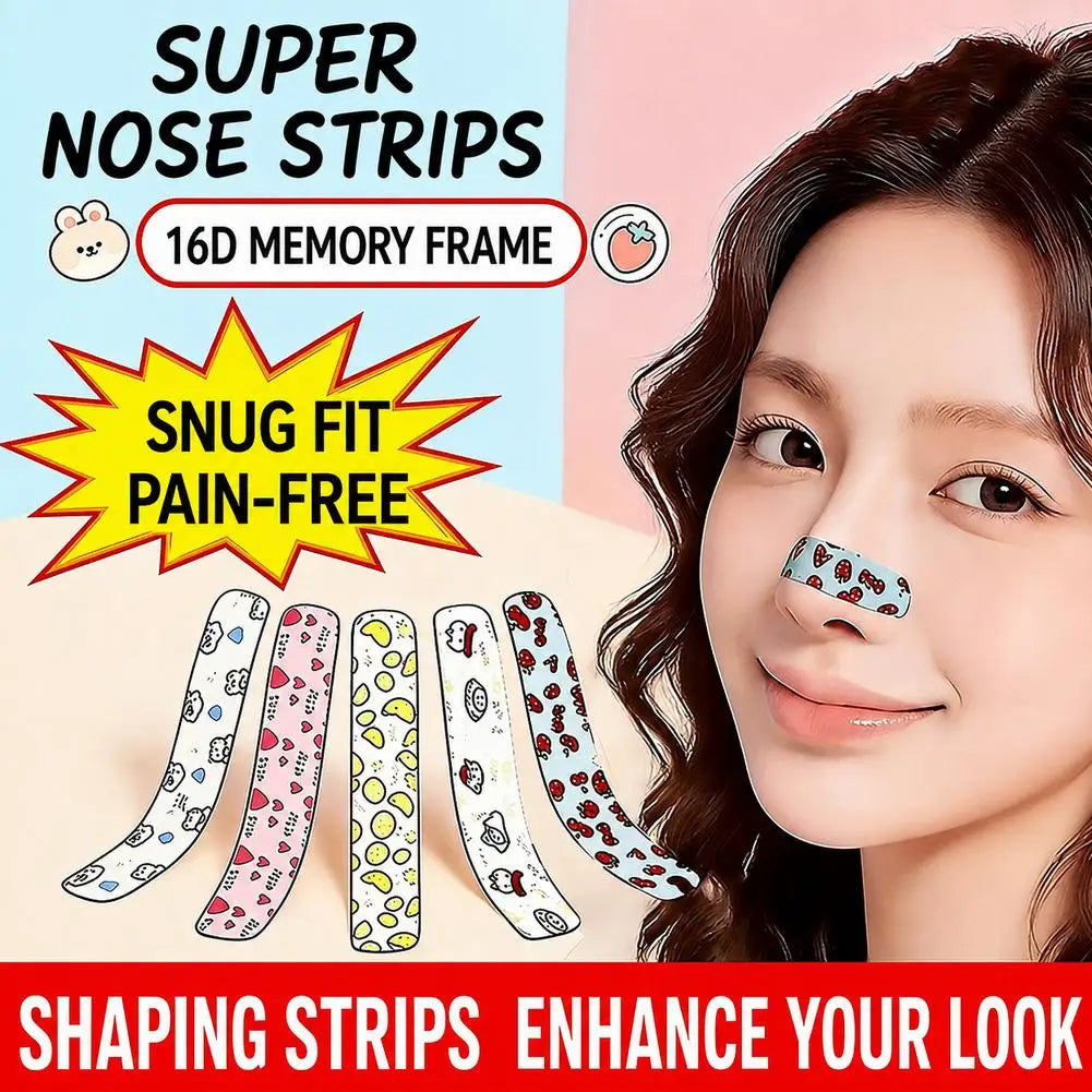 50Pcs 16D Memory Support Nose Shaping Strips Refined Nose Shape Reshape Nose Lifter Cartoon Bridge Lifting Up Quake
