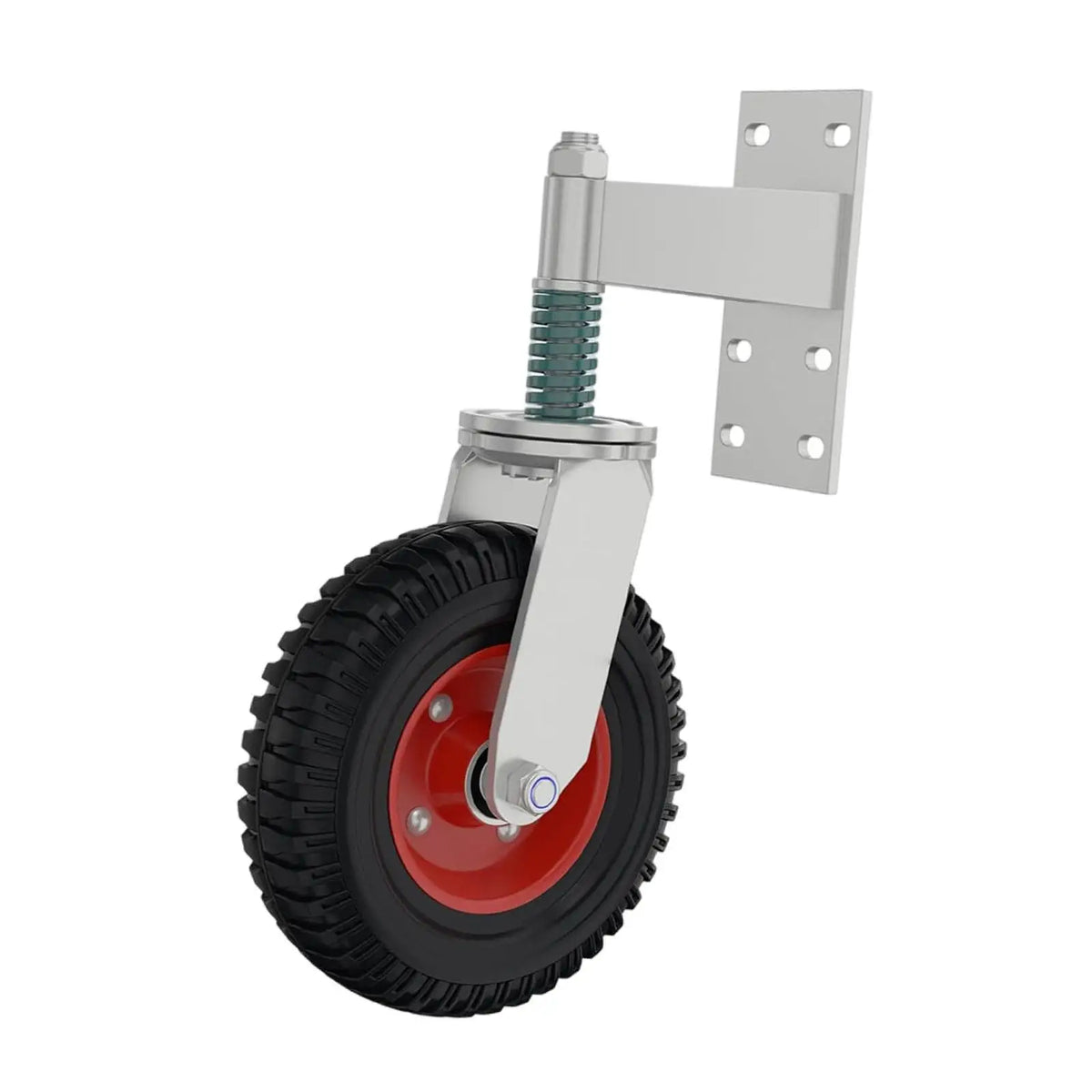 Spring Loaded Gate Caster, Gate Wheel, 600lbs Capacity Gate Support Wheel, Quake Black and Red