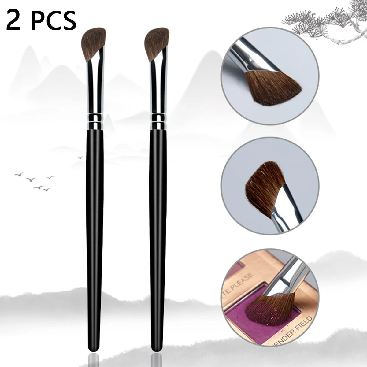 2PCS Sickle Nose Shadow Brush for Sculpting, Nose Wing Halo Dyeing, Super Soft Makeup Brush, Diagonal Nose Brush Tool Quake