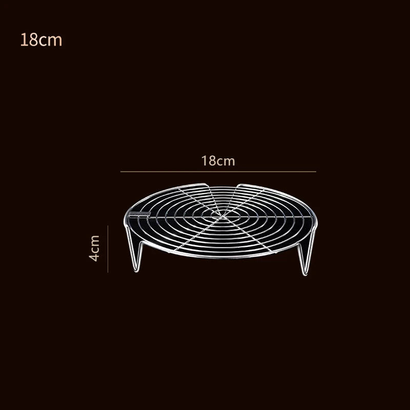 1pcs Stainless Steel Steamer Rack Multifunction Pot Steaming Tray Dumplings Eggs Grill Stand 16cm 18cm 20cm 22cm Quake H3-18cm