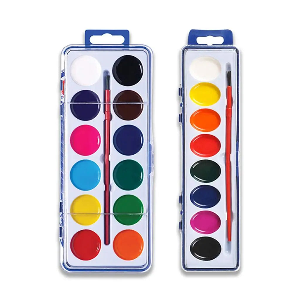 Washable Watercolor Paint Set With Water Brush Pen 8/12/16 Colors Watercolor Paint Palette Portable Water Color Paints Quake