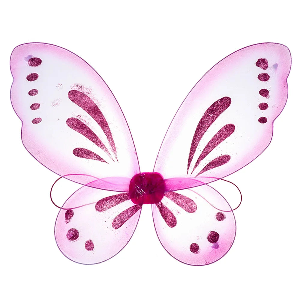 Birthday Party Favor Angel Wings for Butterfly Fairy Costume Accessories Dress-Up Wings Fairy Wings Quake rose red