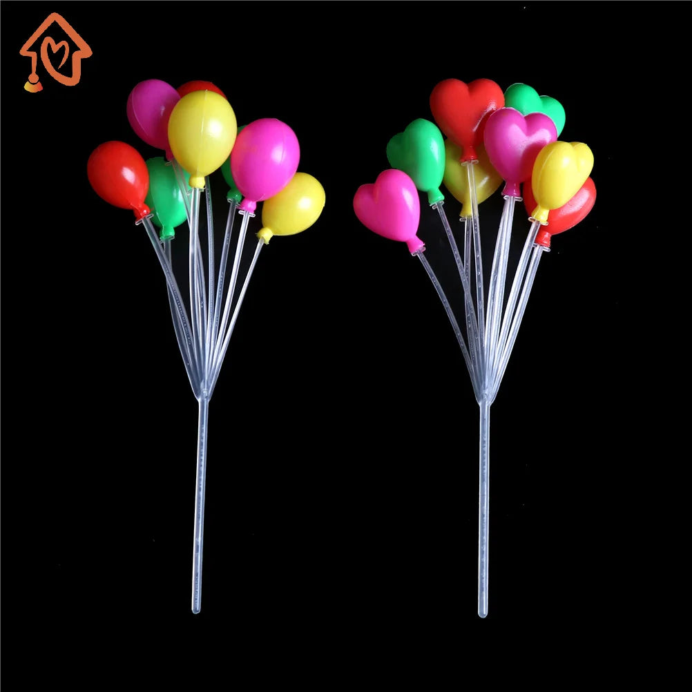 1Pcs Miniature Multicolor Balloon String Toys 1:12 Dollhouse Living Room Plastic Round Heart-shaped Balloon Decoration Quake