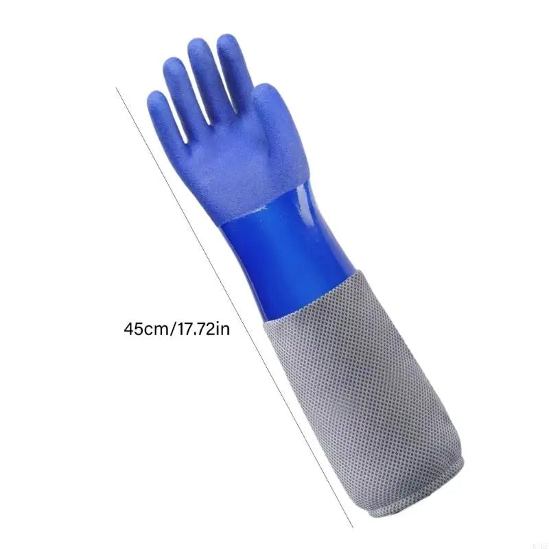Protective Beekeeping Gloves with Long Sleeve, 17.72 In Rubber Hand Coverage for Yard Tasks, Frame Handling and Garden Work K1KF Quake