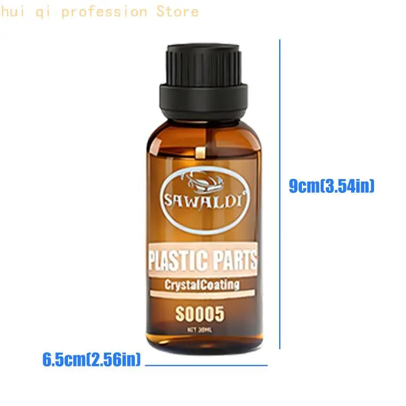 Plastic Trim Restorer for Vehicles, 30 Coating Bottle and Applicator Sponge for Exterior Plastic Care Use H8WE Quake