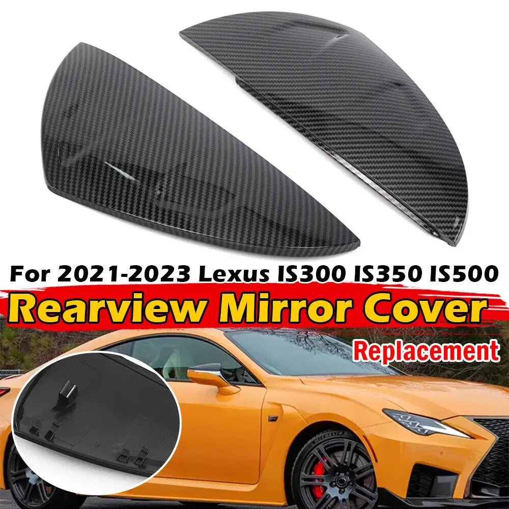 For Lexus ES IS LS LC RC UX 2020 2021 Car Replace Rearview Side Mirror Cover Wing Cap Exterior Door Rear View Case Trim Carbon Quake