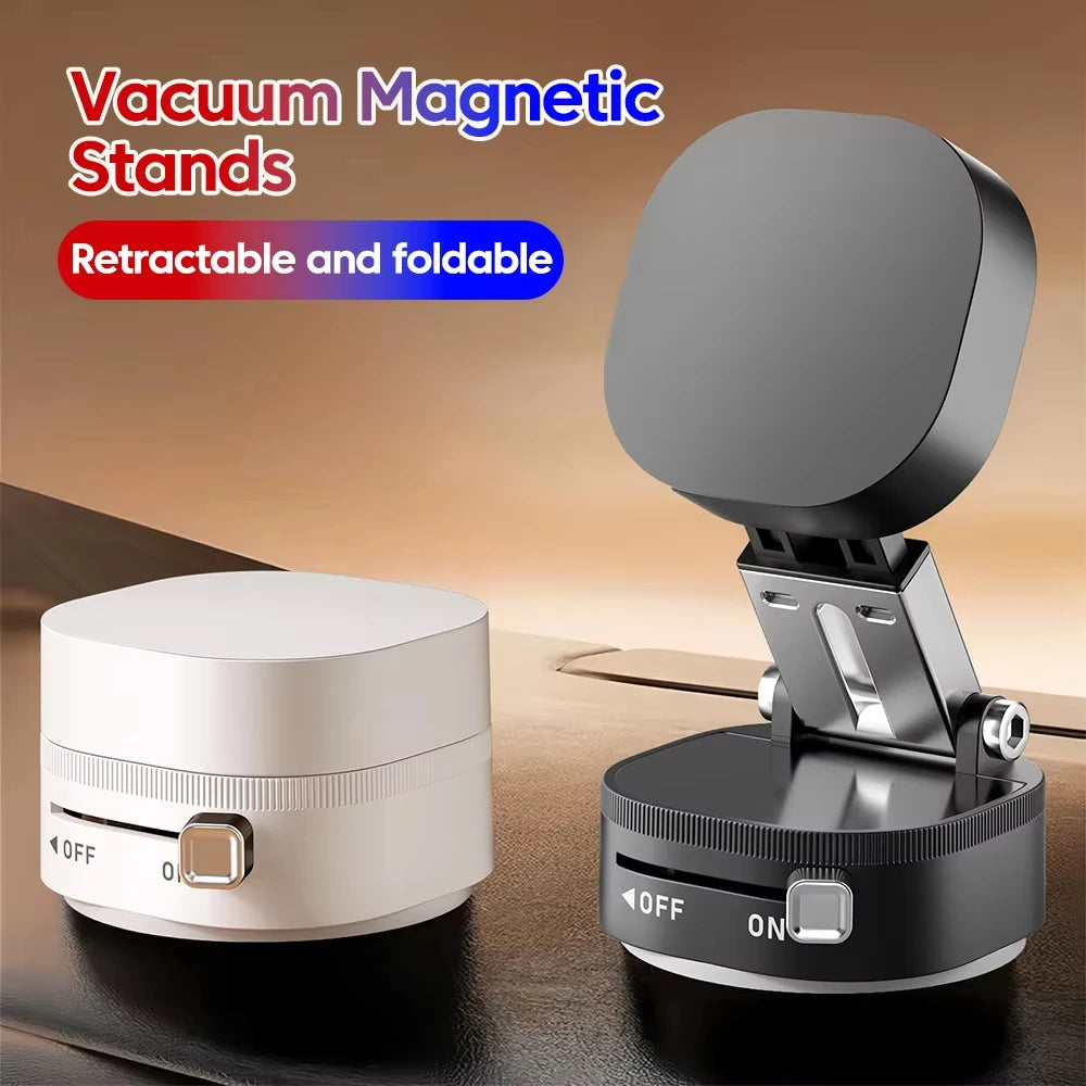 Foldable Mobile Phone Holder Vacuum Suction Cup Holder Magnetic Car Phone Holder For IPhone/ Android Phone Accessories Quake