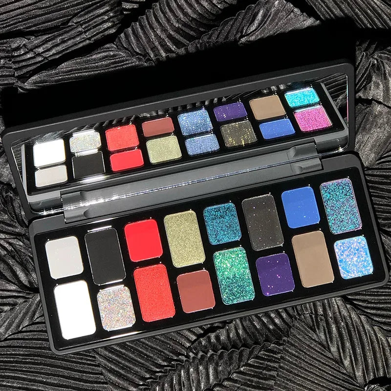Natural Color Eyeshadow Palette, Matte Beads, Bright Film, Cosplay Makeup, Color Eyeshadow, Chameleon Stage CO:03 Quake 16 COLORS