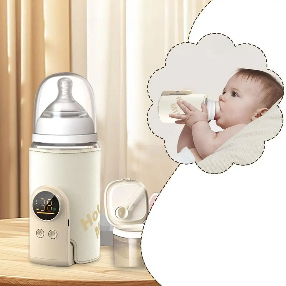 Baby Bottle Warmer Portable 10000mAh Power Bank Bottle Warmer 4-10 Hours Runtime Baby Milk Warmer USB-C Charging For Travel Quake
