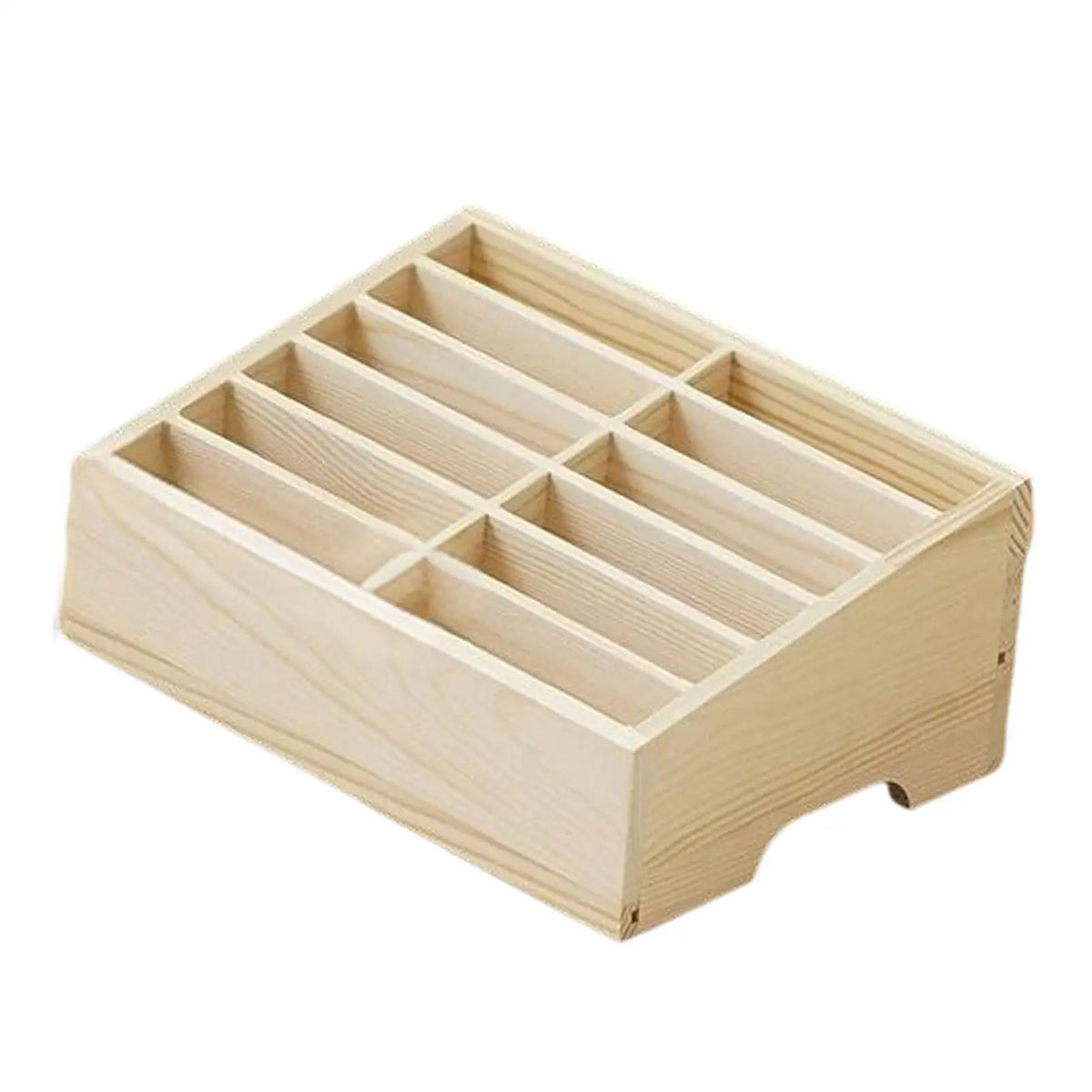 Wooden Cell Phone Holder Storage Box Compact Desktop Container for School Supplies and Repair Shop Convenience Quake