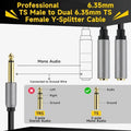 Single Channel 6.5mm Y Splitter Cable Connectors Wire Line Connection Device To Two Speakers Or Mixers K1KF Quake CN