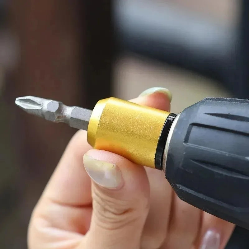 Magnetic Screw Rings Screwdriver Bits Aluminum Alloy Magnetizer 6.35mm Hex Shank Screw Bit Magnetizer Woodworker Power Tool Part Quake