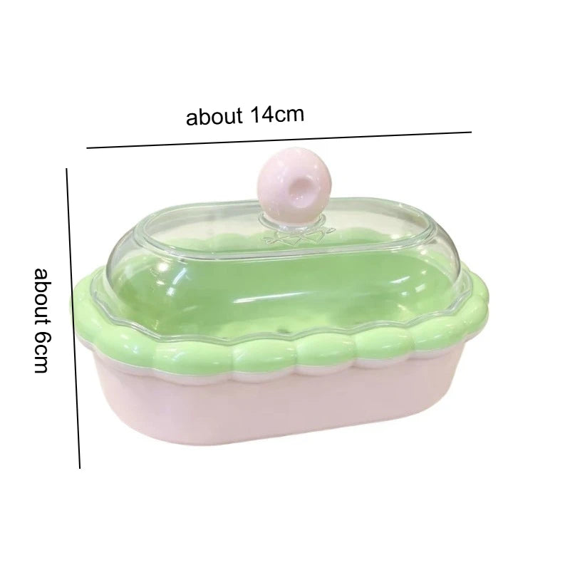 1pc High Appearance Household Soap Box with Drain Cover Bathroom Student Dormitory Quake