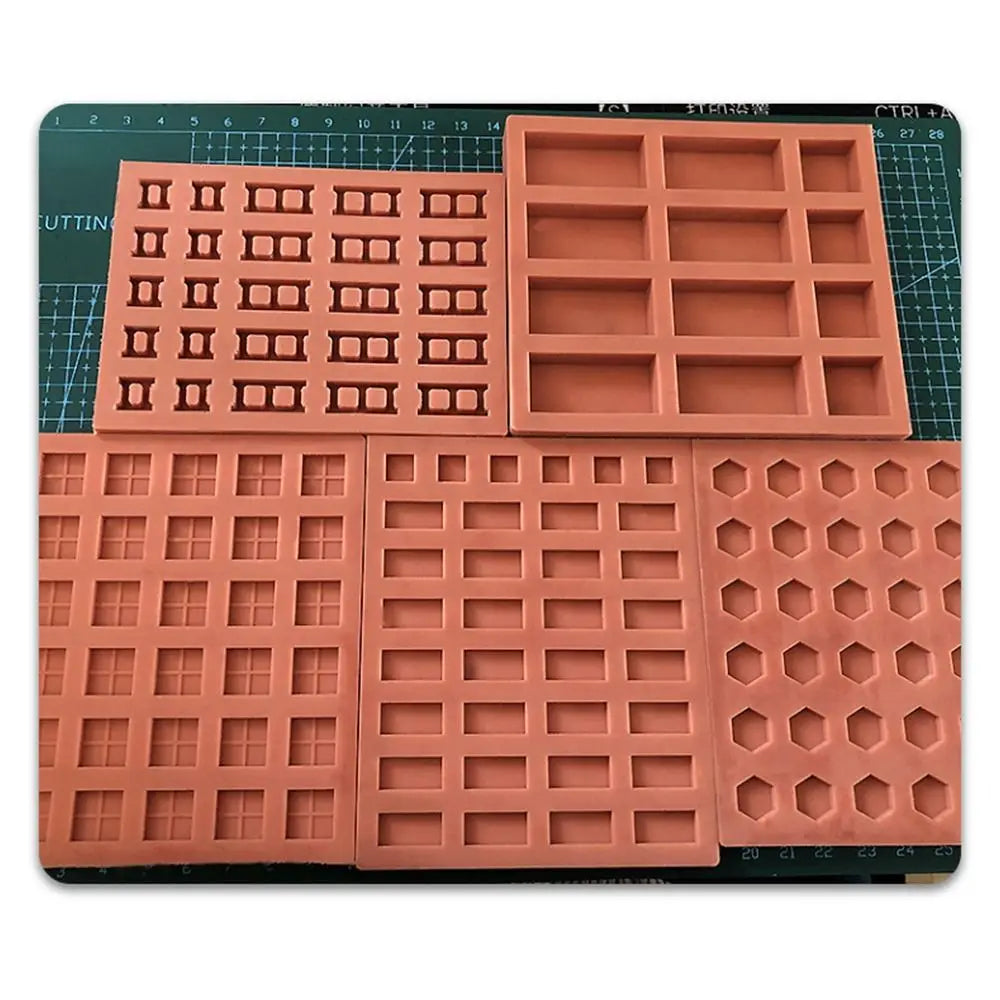 Red Mini Brick Silicone Mold Building Making Handmade House Tile Model Mould Construction Material DIY Accessories Quake