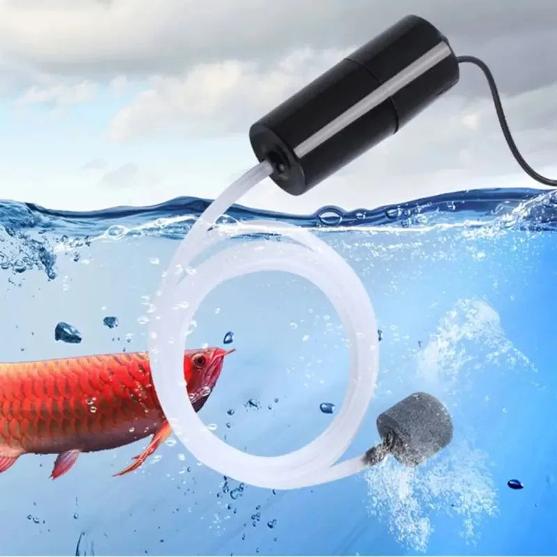 USB Interface Aquarium Air Pump With Air Stone With Silicone Tube Fish Tank Oxygenator Silent Aquarium Air Aerator Aquarium Quake