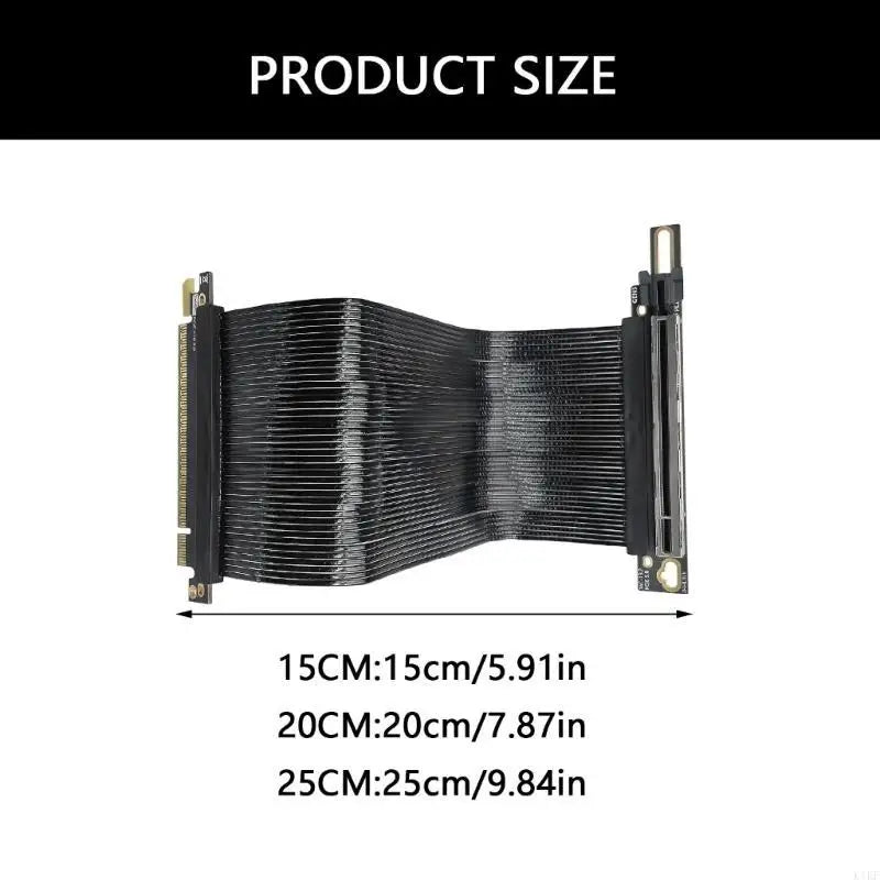 PCIE 5.0 X16 Extension Cable 90 Degree Right Angled GPU Card Line 0.9mm Thin for Desktop Graphics Card Easy Installation K1KF Quake