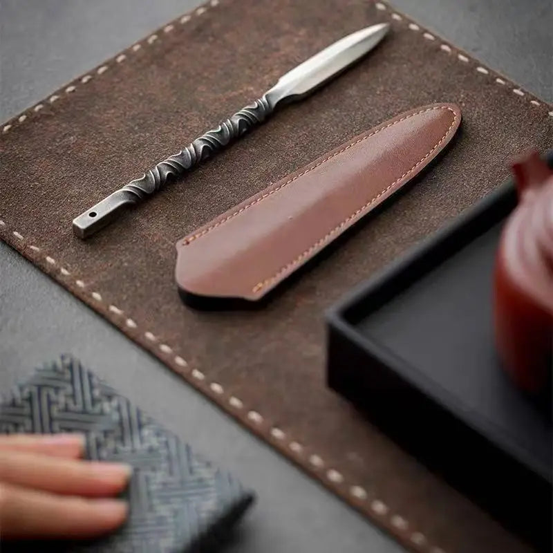 Yishi Tea Talk Chinese Pu'er Tea Knife Retro Diamond Tea Needle Split Tea Brick Tea Pry Tea Cone Tool Tea Ceremony Accessories Quake