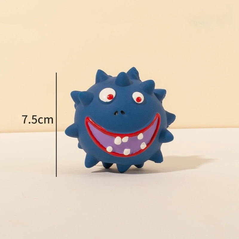 Cute Cartoon Big-Eyed Dog Sound Dog Toy Eco-Friendly Latex Interactive Pet Toy Ball Fun To Relieve Boredom Quake B