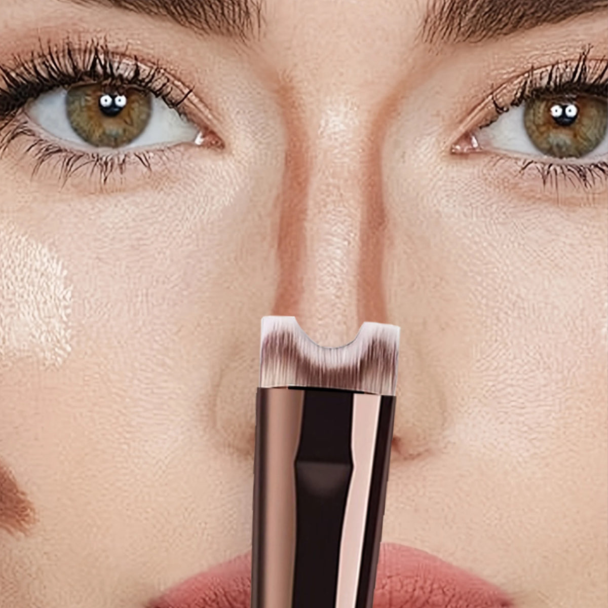 3 PCS Double-Ended Makeup Brushes with Soft Bristles Quake
