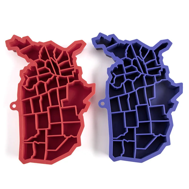 United States map Ice Cube silicone Whiskey Ice maker Ice Cube Mold Creative kitchen bar appliances Quake