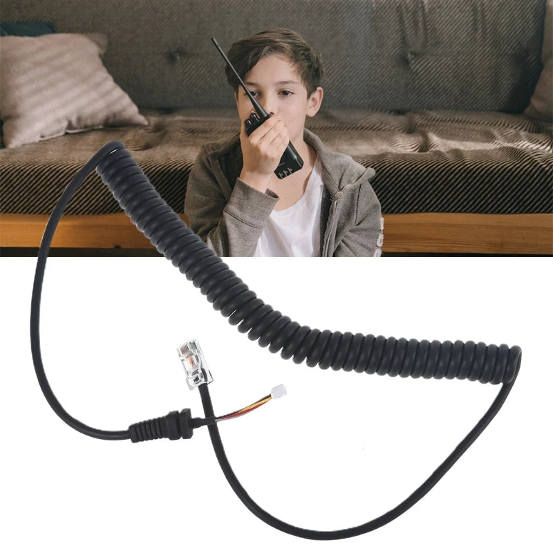 70cm Replacement Microphones Mic Cable Cord Wire for Yaesu for MH 36B6JS FT-8900R MH-48A6J MH-42B6J FT-1500 Black K1KF Quake