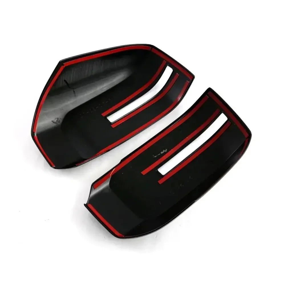 For Mitsubishi Triton L200 2024 Car Sticker Rearview Side Mirror Cover Wing Cap Exterior Door Rear View Case Trim Carbon Looking Quake